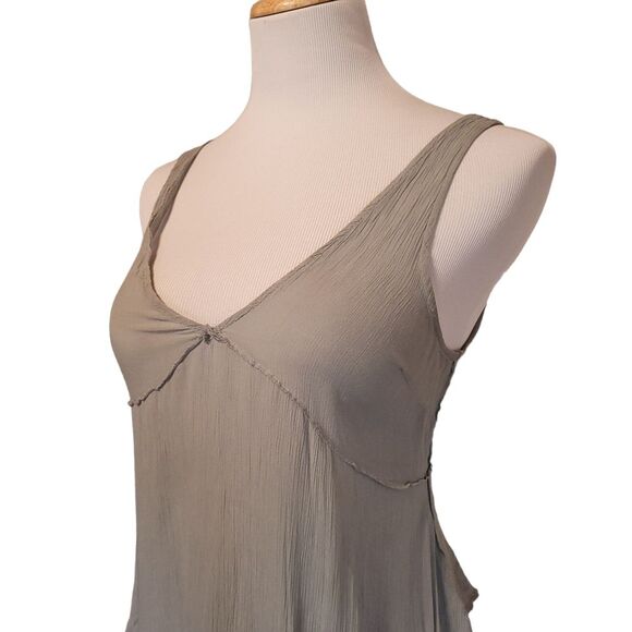 Free People Intimately Top Womens XS Grey Green Crinkle Boho - Picture 4 of 10
